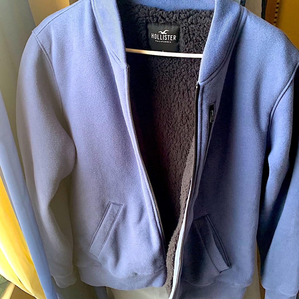 Hollister Full Zip Sherpa Bomber Sweatshirt